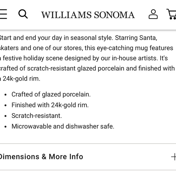 Williams Sonoma Town Square Holiday Mug with Scenic Design - Picture 8 of 8